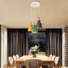 Iron Arti Three Light Restaurant Bar Nordic Simple Macaron Pendant Light