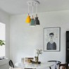 Iron Arti Three Light Restaurant Bar Nordic Simple Macaron Pendant Light