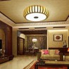 Living Room Bedroom Dining Room Lighting - Rural Bamboo Flush Mount Pumpkin Shape Ceiling Light