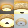 Living Room Bedroom Study Dining Room Lighting Modern Bamboo Flush Mount Woven Ceiling Light