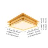 Wooden Ceiling Light Living Room Bedroom Study Lighting Nordic Cuboid LED Ceiling Light