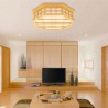 Modern Wooden LED Ceiling Light Creative Bedroom Lighting Octagon Ceiling Light