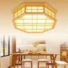 Modern Wooden LED Ceiling Light Creative Bedroom Lighting Octagon Ceiling Light