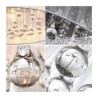 Ceiling Fixture: Crystal 4-Light White Drum Shade Chrome Flush Mount Chandelier