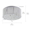 Ceiling Fixture: Crystal 4-Light White Drum Shade Chrome Flush Mount Chandelier