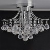 3-Light Chrome Modern Crystal Chandelier Flush Mount Ceiling Light