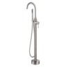 Brushed Nickel Floor Mounted Tub Tap with Handshower Freestanding Bathtub Faucet