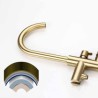 Golden Stainless Steel Double Handles Floor Standing Bathtub Faucet Tub Tap