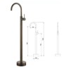 Floor Mounted Antique Brass Free Standing Bathtub Faucet