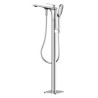 Contemporary Floor Mounted Standing Bathtub Faucet with Adjustable Hand Shower