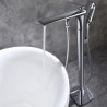 Contemporary Floor Mounted Standing Bathtub Faucet with Adjustable Hand Shower