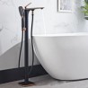 Contemporary Floor Mounted Standing Bathtub Faucet with Adjustable Hand Shower