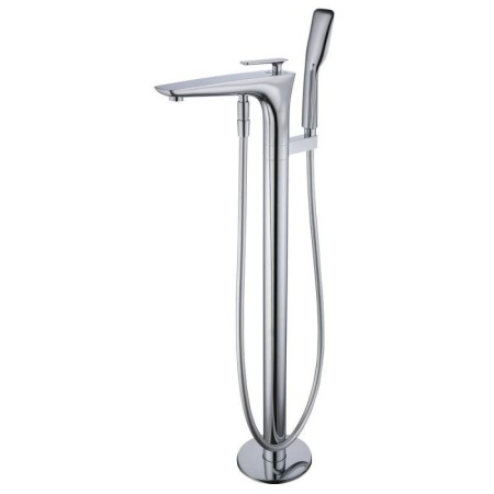 Floor Mount Brass Faucets With Hand Shower Freestanding Bathtub Faucet