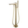 Floor Mount Brass Faucets With Hand Shower Freestanding Bathtub Faucet