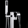 Swivel Waterfall Spout Crane Bath Shower Mixer Tap Floor Mounted Bathtub Faucet