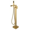 Waterfall Freestanding Bathtub Faucet Floor Mounted Bath Tub Filler Faucets High Flow