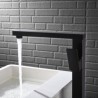 Floor Standing Square Bathtub Faucet Hot Cold Water Shower Mixer Tap Black