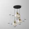 3-Light Glass Shade Pendant Light For Island Dining Room Living Room