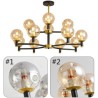 Living Room Bedroom Modern Chandelier Creative Glass Globe Pendant Light