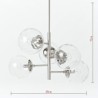 Unique 5 Light Glass Ball Lighting Bedroom Office Modern Simple Glass Pendant Lamp