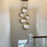 Living Room Dining Room 5-Light Glass Cluster Pendant Lamp Round Ball Pendant Light