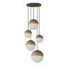 Living Room Dining Room 5-Light Glass Cluster Pendant Lamp Round Ball Pendant Light