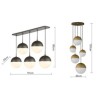 Living Room Dining Room 5-Light Glass Cluster Pendant Lamp Round Ball Pendant Light