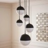 Living Room Dining Room 5-Light Glass Cluster Pendant Lamp Round Ball Pendant Light