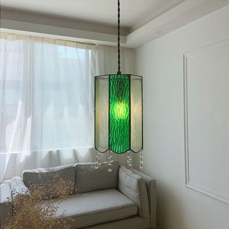 Handmade Glass Pendant Light Restaurant Bar Vintage Creative Colored Pendant Light