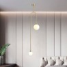 Glass Lamp Shade Lamp Bedroom Living Room Nordic Brass Pendant Light