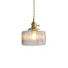 Pendant Light Jelly Jar Clear Ribbed Glass With Twist Switch