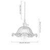 Dining Room Living Room Hallway Light Vintage Colorful Ribbed Glass Pendant Light Flower Shade Lamp With Twist Switch