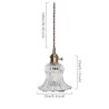 Clear Ribbed Glass Flower Shape Pendant Light Lamp With Twist Switch