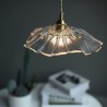 Dining Room Homestay Hallway Bar Lamp Lotus Leaf Ribbed Clear Glass Pendant Light