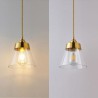 Glass Shade Nordic Retro Pendant Light Home Lighting Brass Holder Lamp Dining Room Bedroom Hallway Light