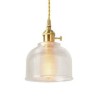 Kitchen Dining Room Hallway Lighting Farmhouse Clear Ribbed Glass Pendant Light Brass Glass Lamp With Twist Switch