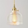 Kitchen Dining Room Hallway Lighting Farmhouse Clear Ribbed Glass Pendant Light Brass Glass Lamp With Twist Switch