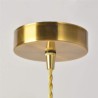 Cone Shade Brass Ribbed Glass Pendant Light With Twist Switch