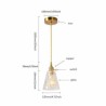 Dining Room Hallway Lighting Square Clear Ribbed Glass Pendant Light Brass Lamp With Twist Switch