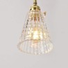 Dining Room Hallway Lighting Square Clear Ribbed Glass Pendant Light Brass Lamp With Twist Switch