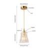 Pendant Light in Clear Ribbed Glass with Brass Twist Switch