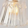 Pendant Light in Clear Ribbed Glass with Brass Twist Switch