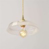 Dining Room Hallway Bar Light Nordic Large Clear Ribbed Glass Pendant Light With Twist Switch