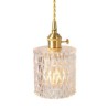 Ribbed Glass Pendant Light Jelly Jar Light Fixture