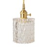 Ribbed Glass Pendant Light Jelly Jar Light Fixture