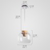 New Design Hand Blown Glass Pendant Light Wood Fixture Hanging Light (in Stock)