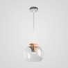 New Design Hand Blown Glass Pendant Light Wood Fixture Hanging Light (in Stock)