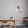 New Design Hand Blown Glass Pendant Light Wood Fixture Hanging Light (in Stock)