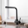 Filtering Kitchen Tap Modern Black Kitchen Faucet Dual Spouts