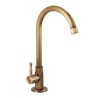 Brushed Antique Brass Sink Faucet with Single Hole Cold Tap